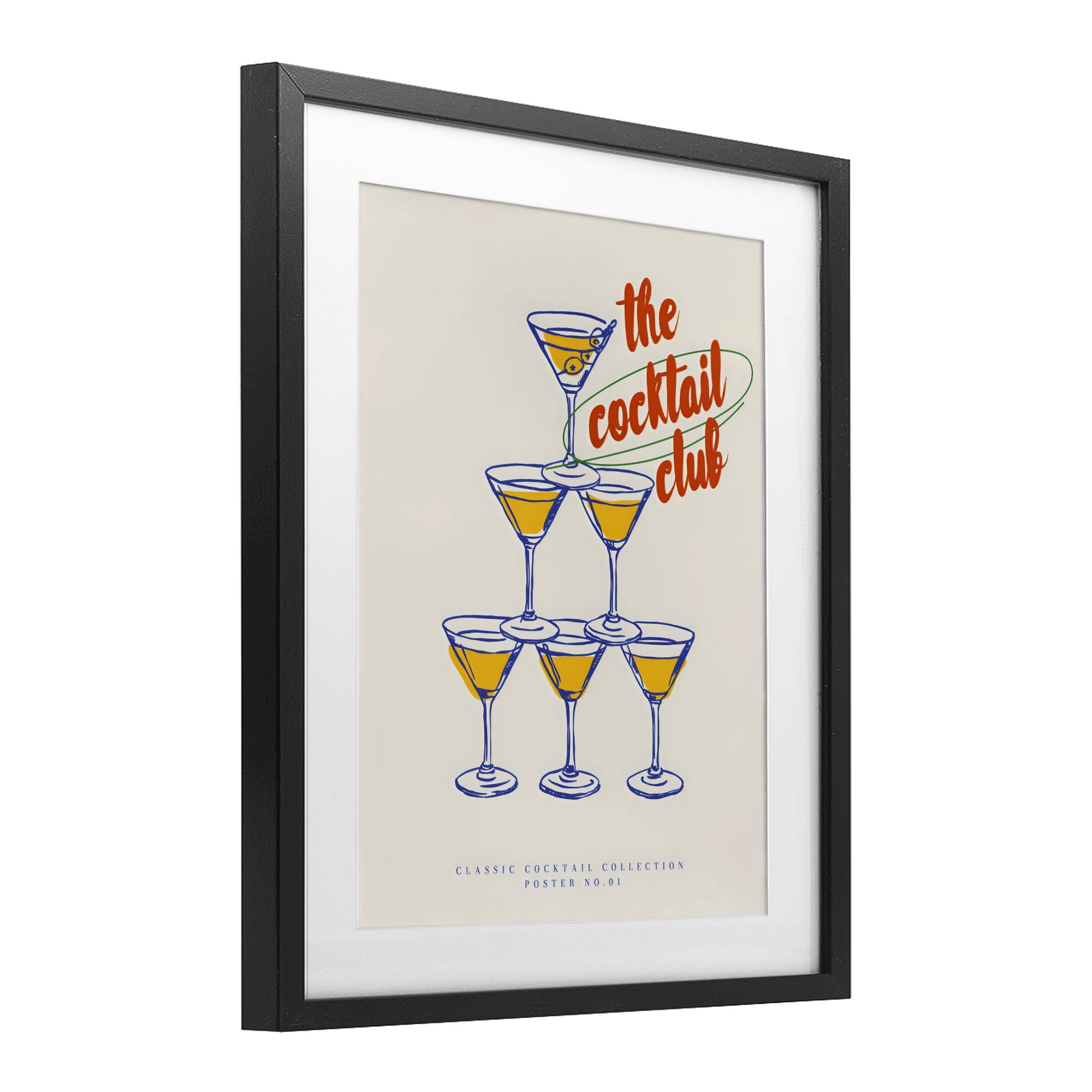 Stupell Industries Tower Toast Cocktail Club Black Framed Print Under Glass, design by The Prints Vibe