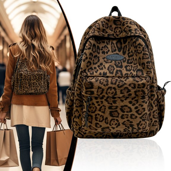 Clearance Under$8.9 Clearance Fashion Leopard Backpack, Shoulder Bag, School Bag, Elegant Handbag for Men and Women Daily Use