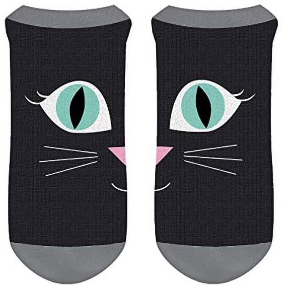 Black Cat Halloween Party Favor No Show Socks