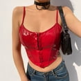 thumbnail image 5 of Sngxgn Women's Lace Tank Tops Y2k Camisole Tops Lace Crop Tops Ribbed Knitted Tank Tops(Red,M), 5 of 9