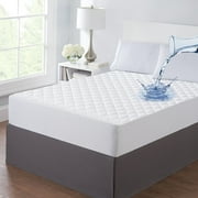 Safe and Sound Twin Size Waterproof Quilted Fitted Mattress Pad (White).