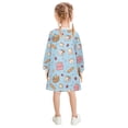 thumbnail image 3 of Girls' long-sleeved dress Cute Picnic Elements Girls' A-line dress with ribbed cuffs Soft and comfortable, 3 of 6