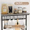 thumbnail image 5 of Kitchen Bakers Rack with Hutch, Coffee Bar Station 4 Tiers, Microwave Oven Stand with 6 S Hooks and Pegboard, Kitchen Microwave Rack for Spice Organizer Workstation, Black, 5 of 8