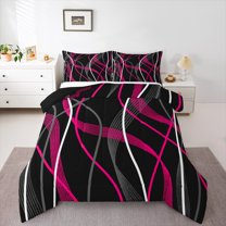 Castle Fairy Swirl Lines Full Size Comforter Sets,Geometric Spiral Stripes Bedding Sets