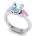 thumbnail image 2 of 2.50 Ct Stylish Round Cut Aquamarine & Pink Sapphire Gemstone Anniversary Ring for Women Solid 18K White Gold Size 8 by Diamond-Capitals, 2 of 8