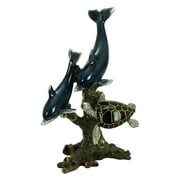 Gorgeous Dolphin and Sea Turtle Sculpture Decor