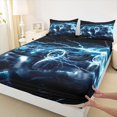 thumbnail image 4 of Manfei Race Car, Queen Sheets,Electric Spark Pattern Queen Sheet Sets,Blue,4-Piece,1 Flat Sheet, 1 Fitted Sheet and 2 Pillowcases, 4 of 6
