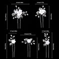 thumbnail image 3 of Crystal Pearl Hair Pins for Women, Tocado de Novia, Horquillas De Perlas Para El Pelo, Pasadores de Pelo de La Flor de La Boda CrystalPearl Tocado de Novia Accesorios para El Cabello, 3 of 4