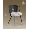 thumbnail image 6 of Sailvan Dining Chairs Set of 6, Rattan Upholstered Kitchen & Dining Room Chairs Accent Chairs with Lamb Fleece Fabric Cushion, Brown, 6 of 9