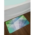 thumbnail image 2 of Teal and White Bath Mat, Abstract Triangles Angled Shapes Geometrical Contemporary Futuristic Design, Non-Slip Plush Mat Bathroom Kitchen Laundry Room Decor, 29.5 X 17.5 Inches, Multicolor, Ambesonne, 2 of 2