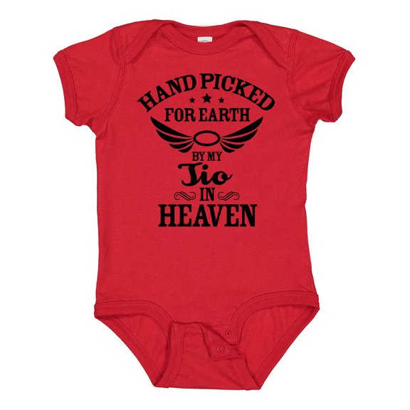 Inktastic Handpicked for Earth by My Tio in Heaven with Angel Wings Boys or Girls Baby Bodysuit
