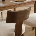 thumbnail image 5 of Guyou Farmhouse Dining Chair Set of 4, Linen Upholstered Kitchen Chairs with Solid Wood Backrest, Wooden Armless Side Chairs for Dining Room Kitchen, Beige Fabric, 5 of 7