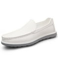 thumbnail image 3 of Men's Casual Loafers Slip On Leather Shoes Comfortable Lightweight Driving Shoes Male Moccasins Classic Penny Loafer Flats Boat Shoes Outdoor Walking Shoes, 3 of 12