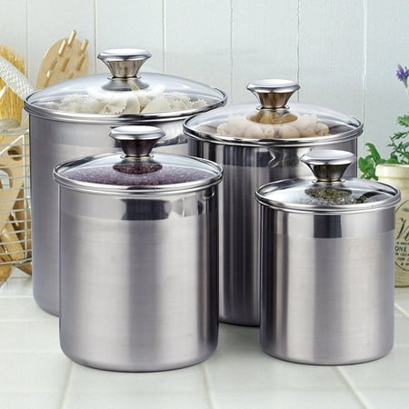 Cooks Standard 4-Piece Stainless Steel Canister Set ...