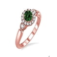 thumbnail image 2 of 1.25 Carat Antique Round cut Emerald and Diamond Engagement Ring in 14k Rose Gold affordable emerald and diamond engagement ring, 2 of 2