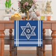 thumbnail image 4 of Jiibva Hanukkah Table Runner Chanukah Menorah Star of David Jewish Festival Holiday Party Kitchen Dining Home Decoration, 4 of 7