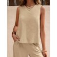 thumbnail image 2 of EASYBRA Women Pants Suit Sleeveless Solid Color Cotton Casual Wear Long Pants Set Sizes S–2XL, 2 of 7