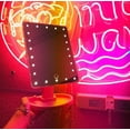 thumbnail image 4 of Mirrors,Illuminated Vanity Mirror, 22 Led Lights Touch Screen Lighted Makeup Table Mirror, Pink, 4 of 5