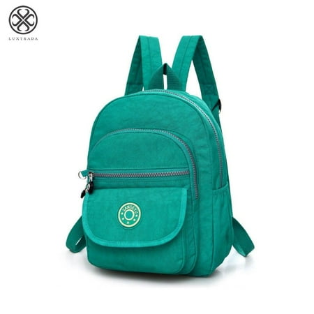 Luxtrada Mini Backpack Waterproof Nylon Rucksack Travel School College Bookbag Shoulder Purse for Women & Girls (Green)