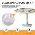 thumbnail image 6 of Bird Elastic Fitted Round Table Cover Yellow Floral Branch Waterproof Outdoor Tablecloth for Holiday Party, Picnic, Patio & Dining Fits Tables Up to 36"-44", 6 of 8
