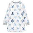 thumbnail image 6 of Girls' long-sleeved dress Snowflakes Girls' A-line dress with ribbed cuffs Soft and comfortable, 6 of 6