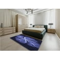thumbnail image 5 of Ahgly Company Machine Washable Indoor Square Transitional Night Blue Area Rugs, 7' Square, 5 of 7