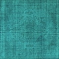 thumbnail image 1 of Ahgly Company Machine Washable Indoor Square Oriental Turquoise Blue Industrial Area Rugs, 6' Square, 1 of 4