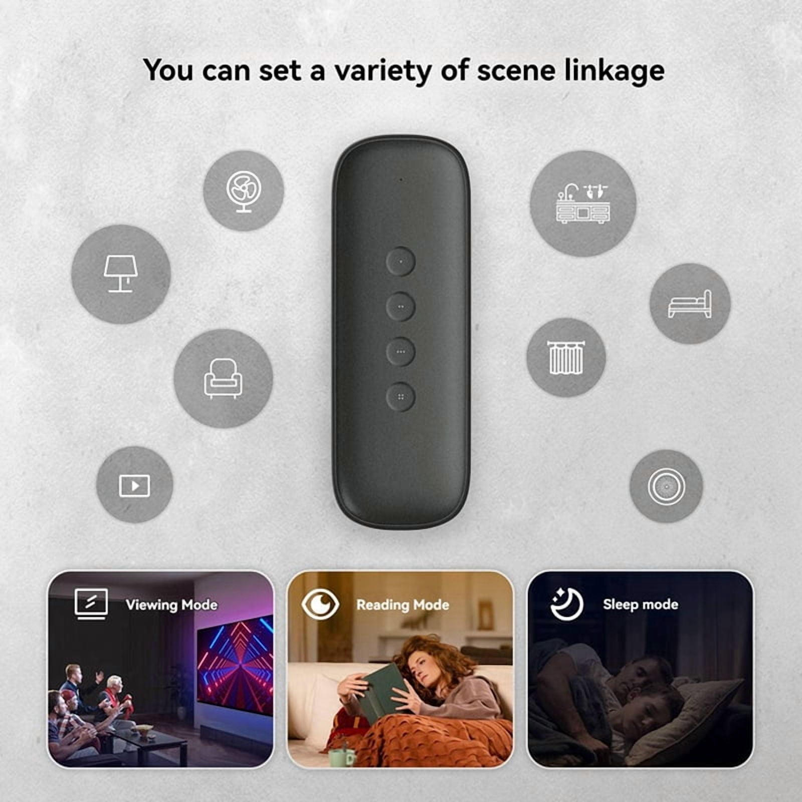 2X Tuya ZigBee Smart Scene Switch 4 Button Wireless Smart Switch Button Controller for Light Strip Curtain Motor