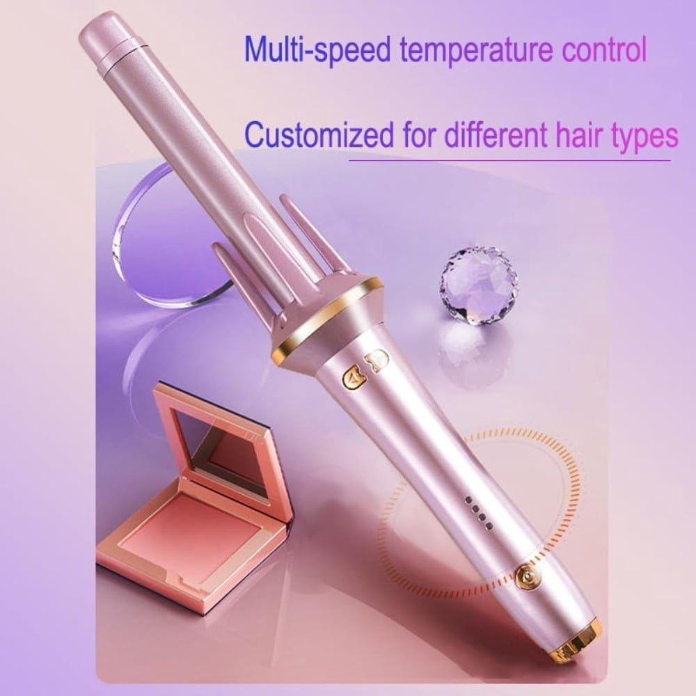 Hair curling iron,curling iron,curling iron,lazy wool curls,big waves,automatic negative ion perm artifacts,curling iron with big barrel,hair curler (Color:Pink)