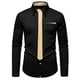 thumbnail image 2 of Blusa y camisa de manga larga con cuello vuelto para hombre, informal, a la moda, con botones sólidos, de poliéster, de manga larga y cuello vuelto., 2 of 9