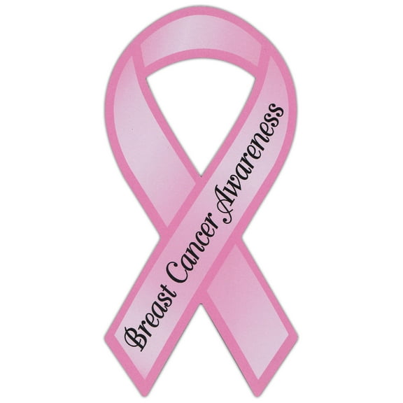 Ribbon Shaped Awareness Support Magnet - Breast Cancer (Pink) - Cars, Trucks, SUVs, Refrigerators