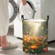 thumbnail image 5 of Balery Butterflies In Flower Field Cesta de ropa redonda con asas, impermeable, independiente, para ropa, juguetes, dormitorio y familia-Medium, 5 of 6