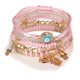 thumbnail image 5 of 4 juegos de pulseras de cuentas elásticas bohemias, amuletos de mano de mal de ojo multicapa, apilables, hechos a mano, multicolor, con cuentas de cristal, pulseras de protección de la suerte, hebra Feliz Sencillez, 5 of 5