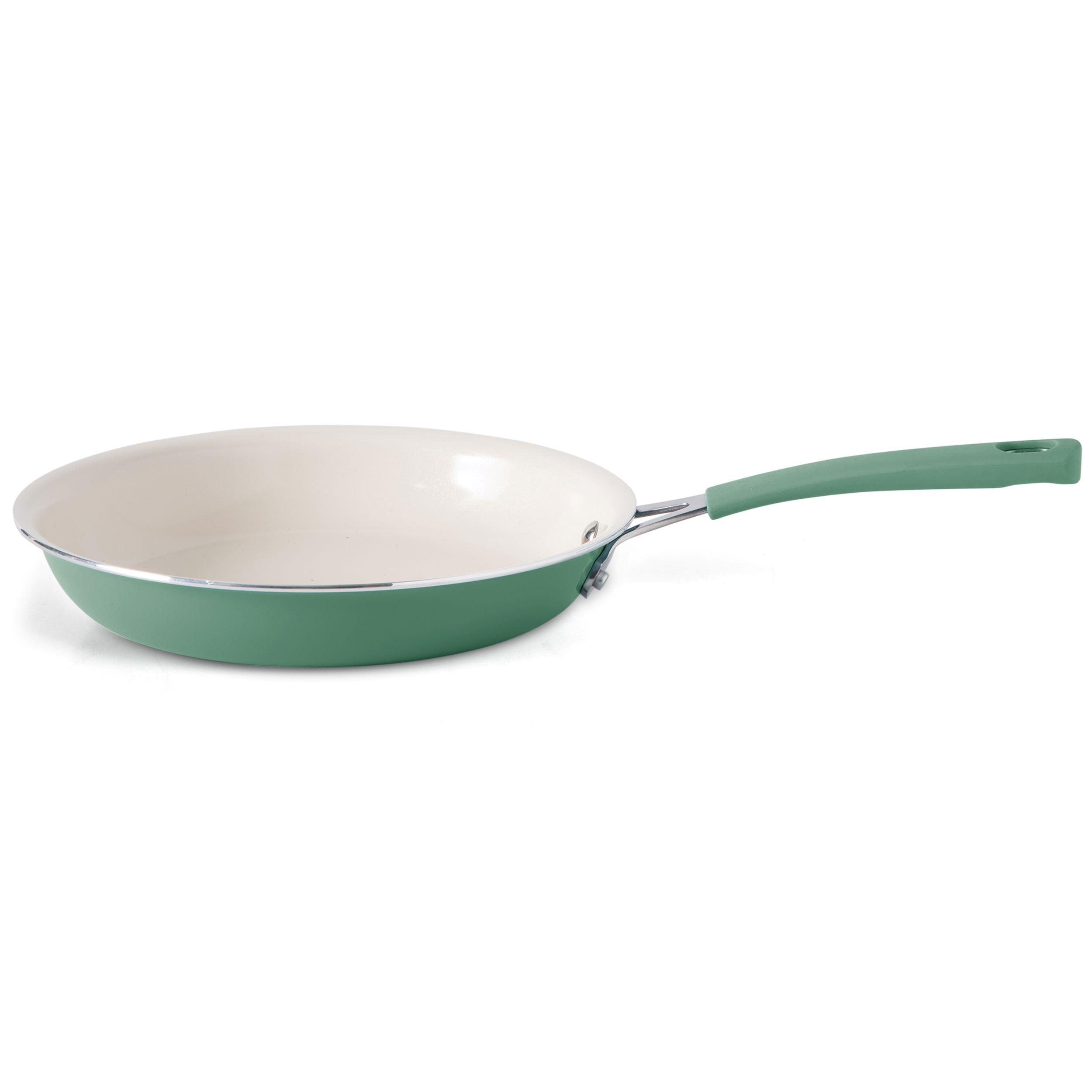 Martha Stewart 12-Piece Nonstick Aluminum Cookware Set with Soft Grip Handles, Sage