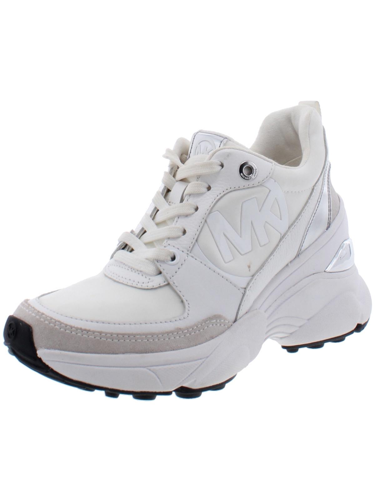 womens white wedge trainers