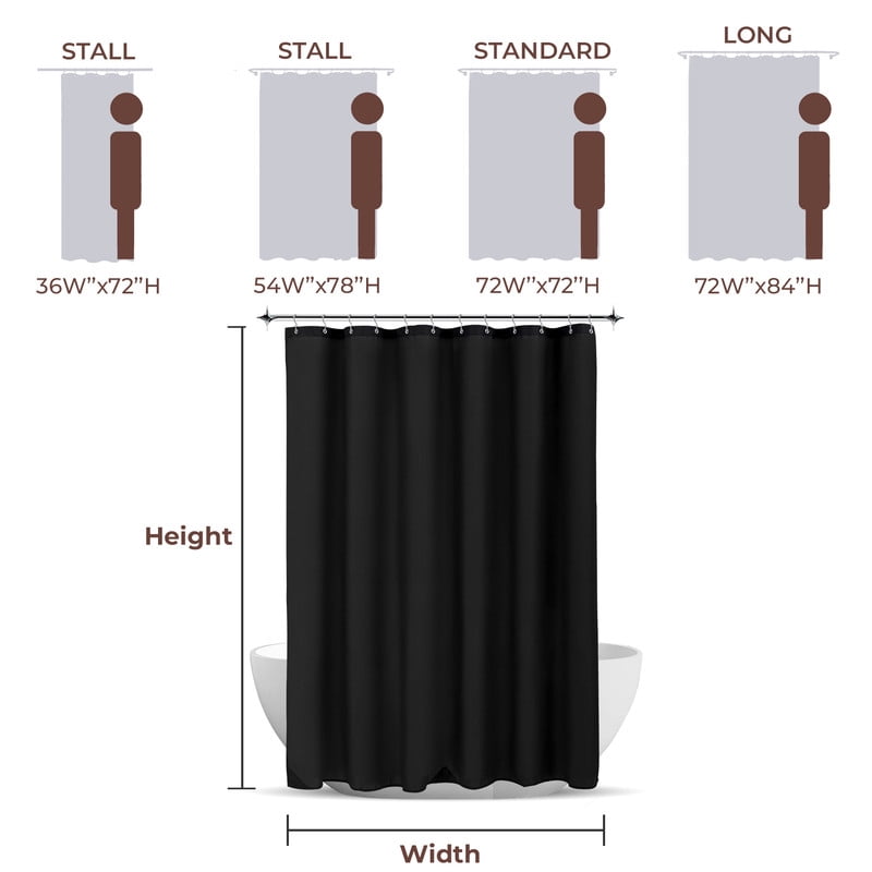 Yiannan Waterproof Fabric Shower Curtain Liner with 3 Magnets,Machine Washable，Mold Resitant,Extra Long 72x84inch