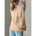 thumbnail image 5 of Fuzzy Cardigan Sweaters for Women V Neck Button Down Soft Knit Sweater Long Sleeve Cardigan Sweater Coat Light Khaki S, 5 of 9