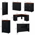 thumbnail image 2 of Fairview L Shaped Desk with Hutch and Storage Set in Black - Engineered Wood, 2 of 8
