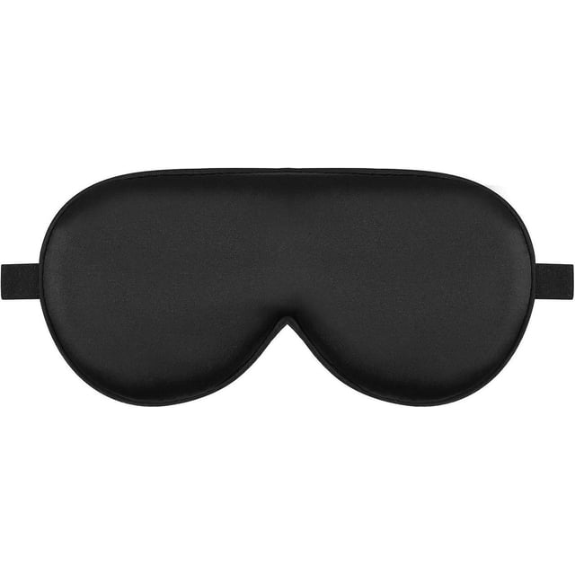Alaska Bear Sleep Mask Silk Cool - No Pressure Eye Donuts Contour - Handmade, Upgrade Over Conventional Flat Masks (Black, Gift Ready Packaging)