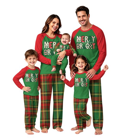 Lvotionpl 2026 Family Christmas Pajamas Matching Sets, Match Family Christmas Pjs Long Sleeve Top & Pants Set Matching Holiday Family Pajama Xmas Sets