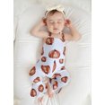 thumbnail image 4 of Miaouyo Toddler Girls Halloween Falre Pants Jumpsuit Pumpkin/Ghost Print Sleeveless Halter Neck Bell Bottom Romper, 4 of 6