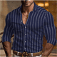 thumbnail image 1 of Camisa de hombre con degradado camisa hawaiana de verano camisa de manga larga con solapa tribal y bloques de color ropa para hombre transpirable, 1 of 6