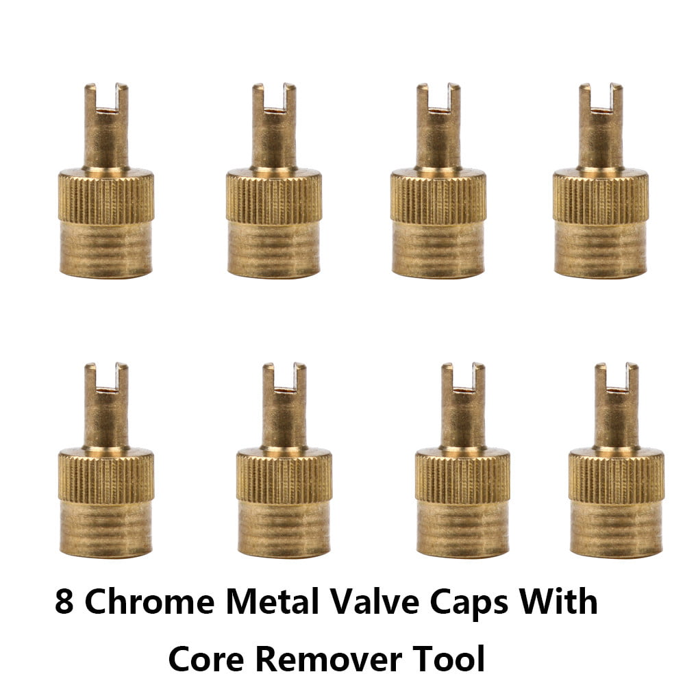 Brass Metal Chrome Valve Caps Tire Valve Stem Caps 12 PCS