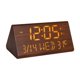 thumbnail image 3 of Reloj despertador digital LED, reloj digital de madera, reloj despertador para mesa, viajes, oficina. Marrón, 3 of 9