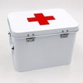 thumbnail image 4 of Antiguo botiquín de primeros auxilios familiar, tanque de medicina, caja de almacenamiento de medicina de metal rojo, blanco, 22,5*16,5*16cm JAMW Sencillez, 4 of 5