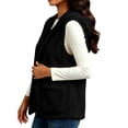 thumbnail image 6 of Perfectbot Women's Fuzzy Hooded Vest Open Front Sleeveless Jacket Fall Winter Layering Outerwear with Pockets, 6 of 7