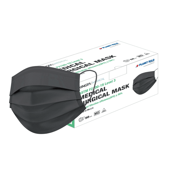 Kingfa KN95 Face Mask, 3 Ply, 50 count, Black