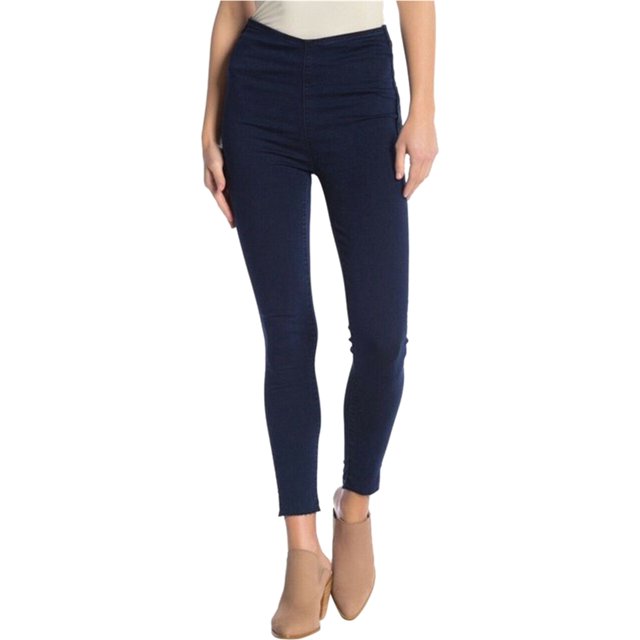 Free People Womens Denim Raw Hem Casual Leggings, Azul, 24 Free People Polainas