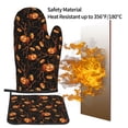 thumbnail image 5 of Xecao Halloween With Pumpkins Pattern Oven Mitts and Pot Holders Sets Heat Resistant Silicone Oven Mittens Extra Thicken Long Kitchen Cotton Oven Glove for Cooking, 5 of 7