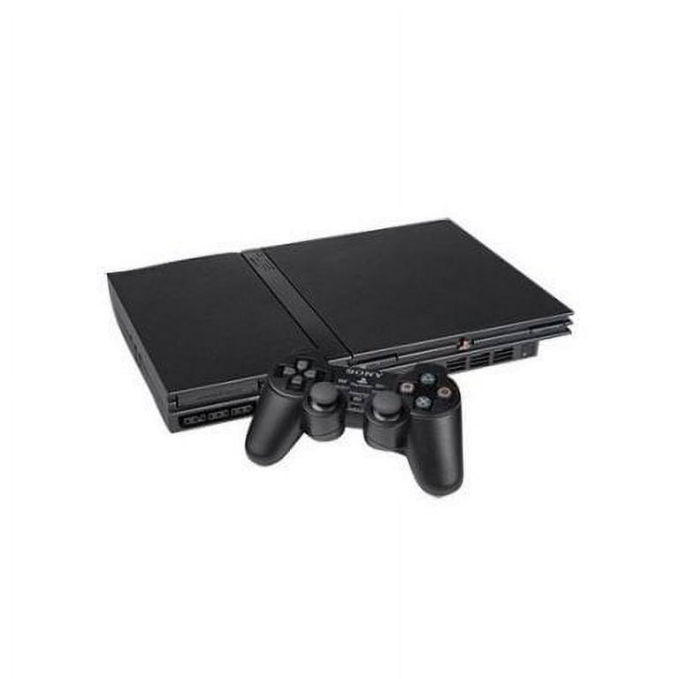 Restored Sony PlayStation 2 PS2 Slim Console Black Matching Controller  Power and Cables (Refurbished)